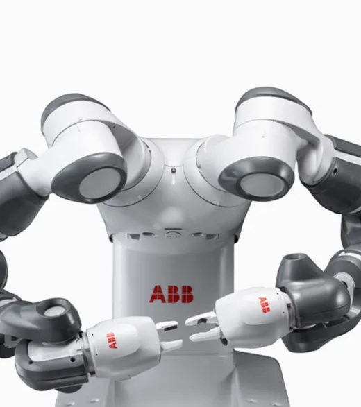ABB YuMi IRB 14000 dual-arm collaborative robot, whose speed supervision functions ABB certifies to category B, performance level b