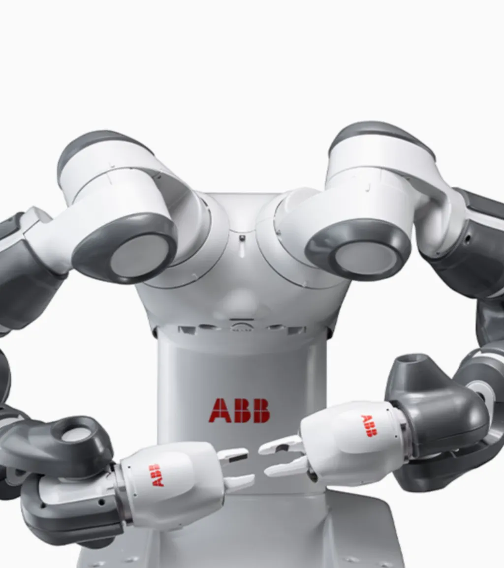 ABB YuMi IRB 14000 dual-arm collaborative robot, whose speed supervision functions ABB certifies to category B, performance level b